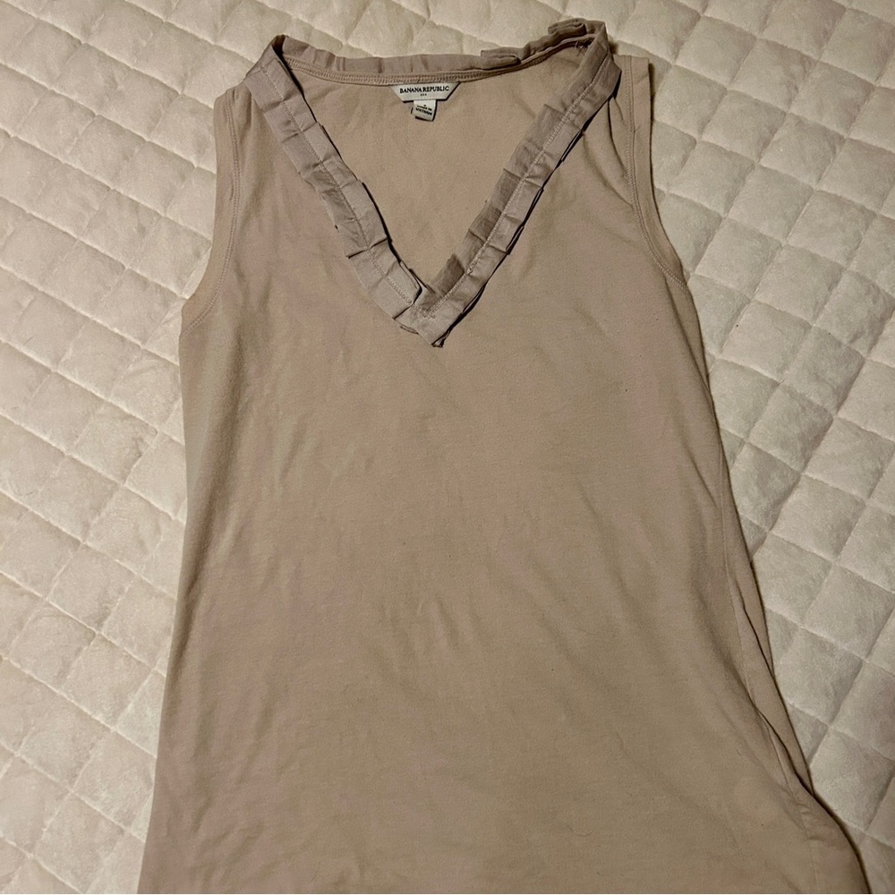 Banana Republic Taupe V-Neck Tank Top